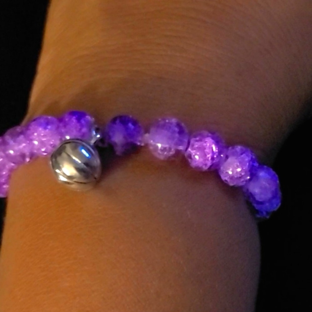 L&L Lavender/Purple Boho Stretch Bracelet with Basketball Charm 🏀  NWOT